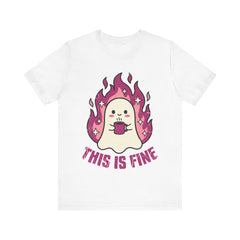 Funny Ghost This Is Fine Coffee Retro T-Shirt
