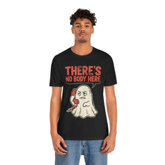 Funny Ghost There's No Body Here Phone Retro T-Shirt
