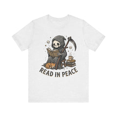Funny Grim Reaper Read In Peace Book Cat T-Shirt