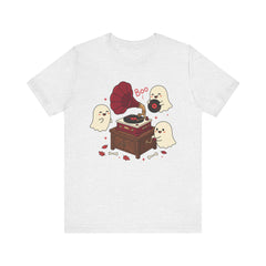 Funny Ghost Record Player Vinyl Gramophone Retro T-Shirt