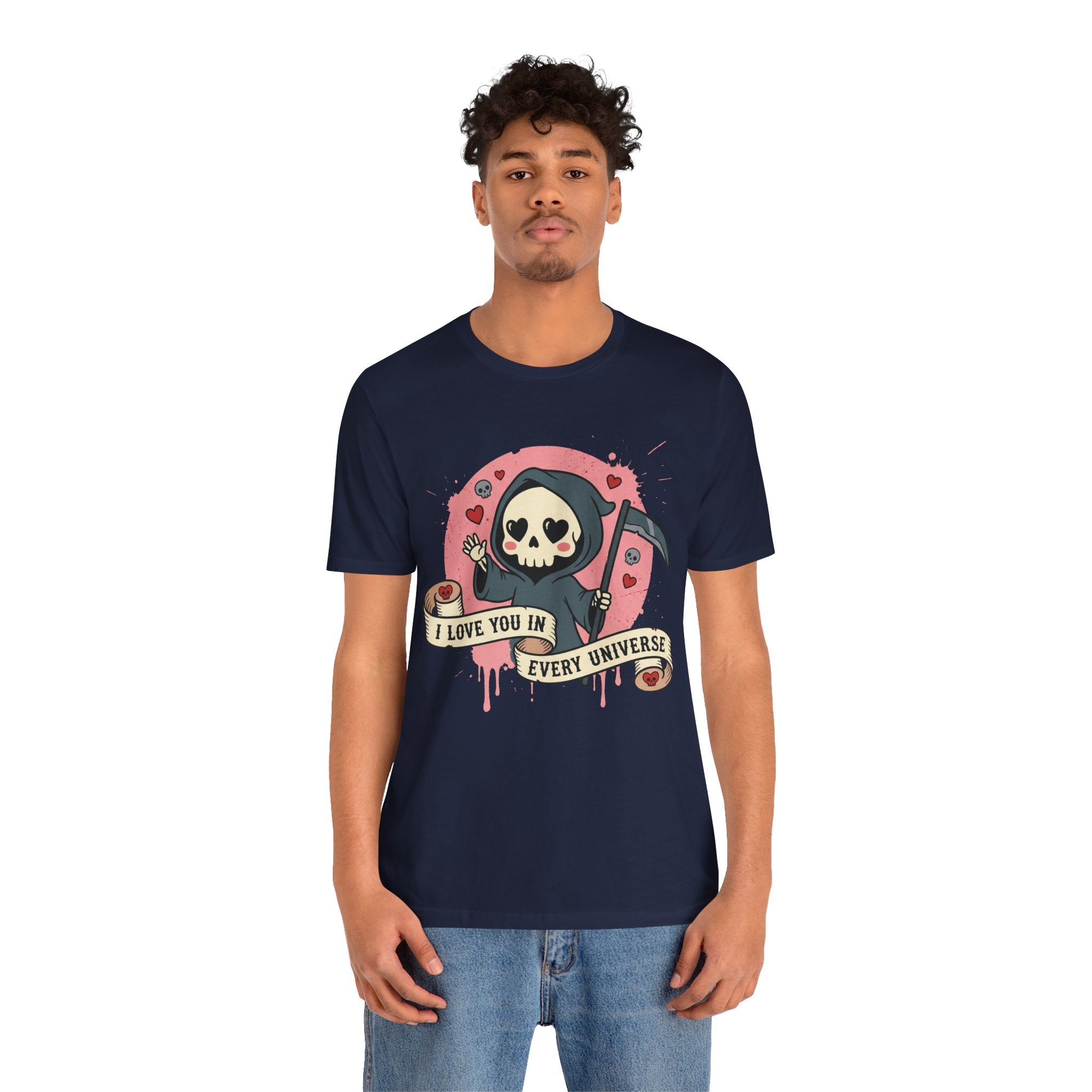 Funny Grim Reaper I Love You In Every Universe Retro T-Shirt