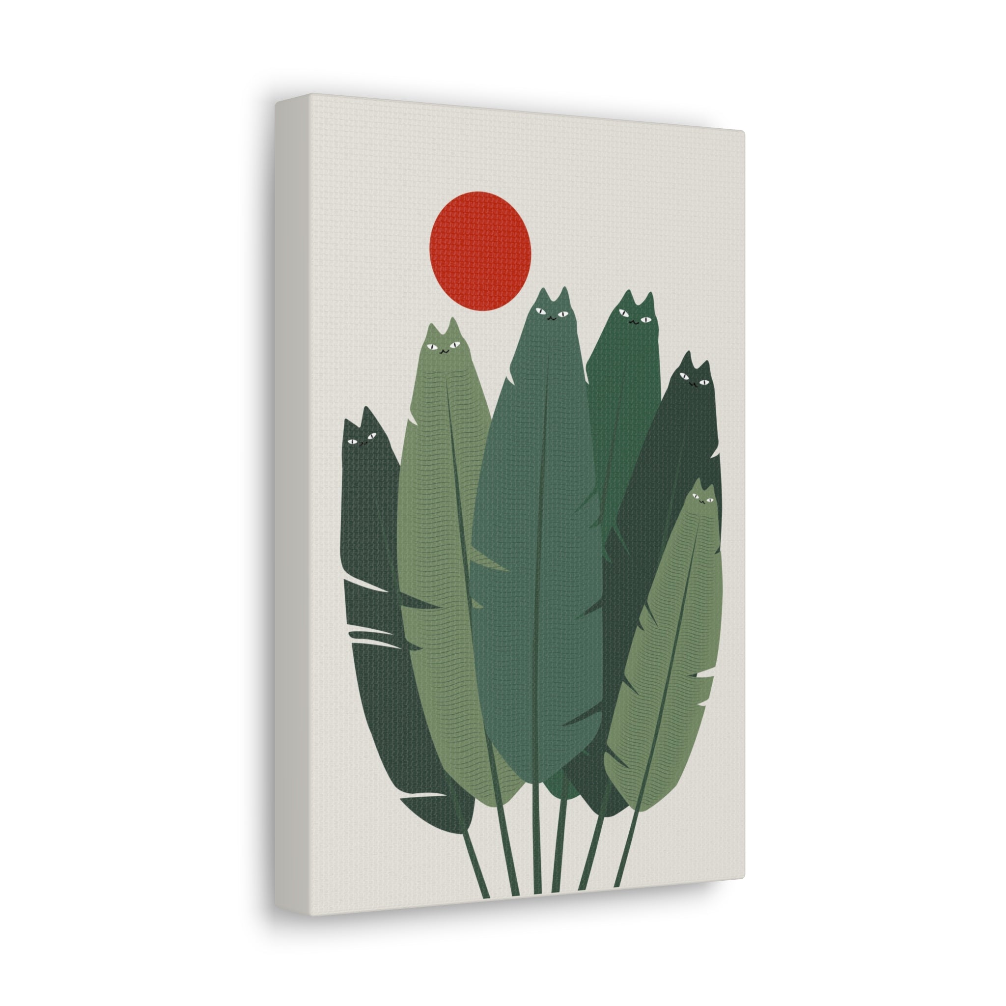 Banana Leaves Cat Canvas