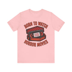 Funny Retro VHS Tape Coffin Born To Watch Horror Movies T-Shirt