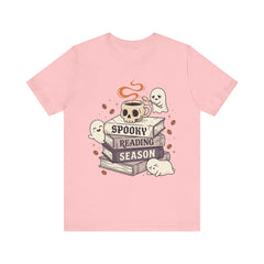 Spooky Reading Season Skull Coffee Mug Retro T-Shirt