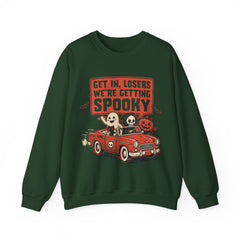 Funny Get In Losers We're Getting Spooky Retro Halloween Crewneck Sweatshirt